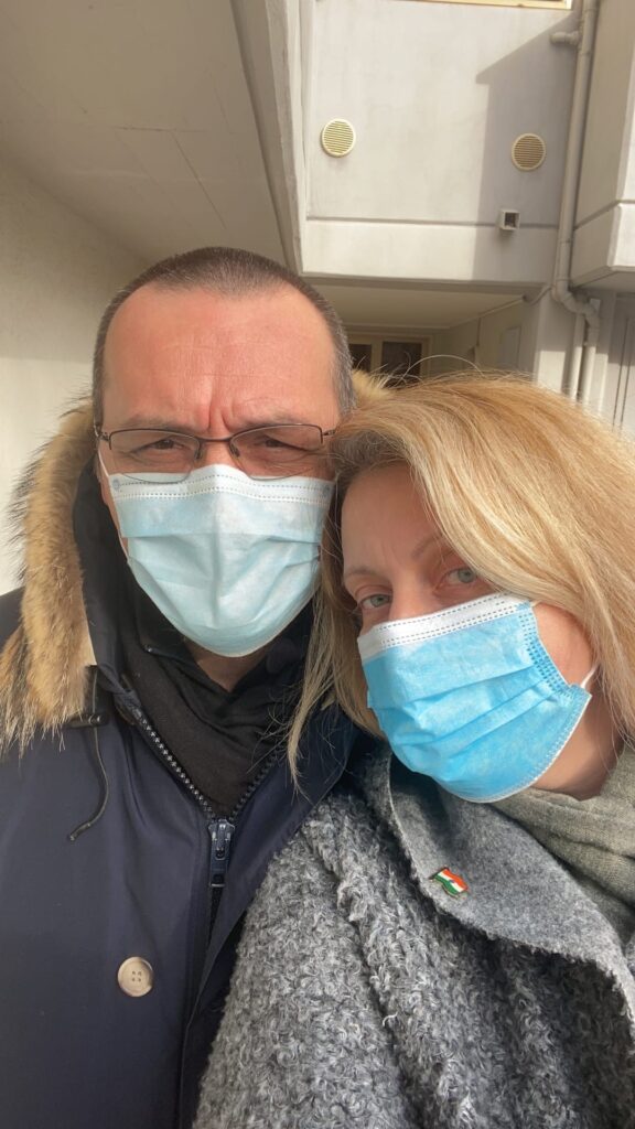 Nadiya and her husband during the pandemic